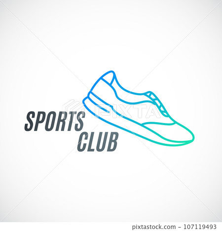 Vector illustration of sneakers in a line style.  107119493