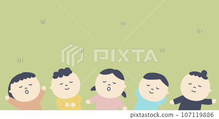 Illustration of sleeping children and copy space 107119886