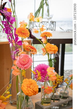 Autumn image color: fresh flower decoration 107119930