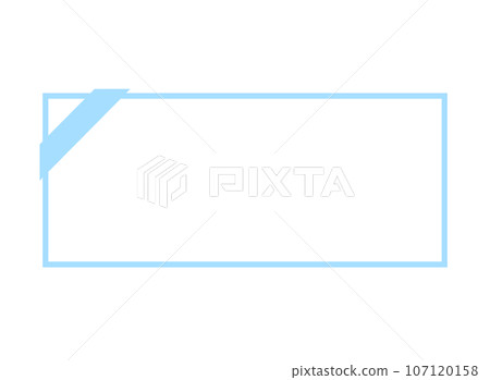 Simple white coupon with light blue line and one light blue ribbon Simple white coupon with light blue line and one light blue ribbon 107120158