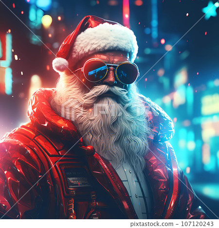 Epic Santa Claus Character in Cyberpunk Style Epic Santa Claus Character in Cyberpunk Style 107120243