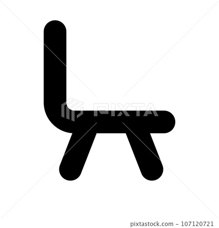 椅子剪影圖示。座位。向量。 107120721