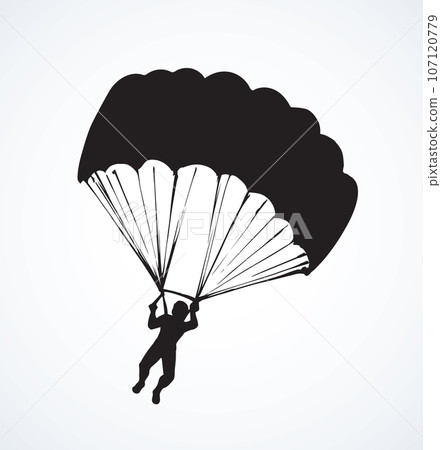 Parachutist. Vector drawing Parachutist. Vector drawing 107120779