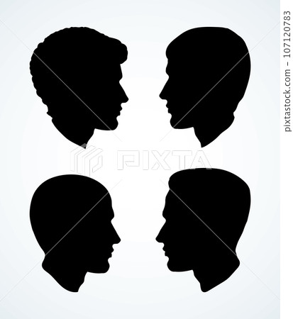 Vintage french wig. Vector drawing 107120783
