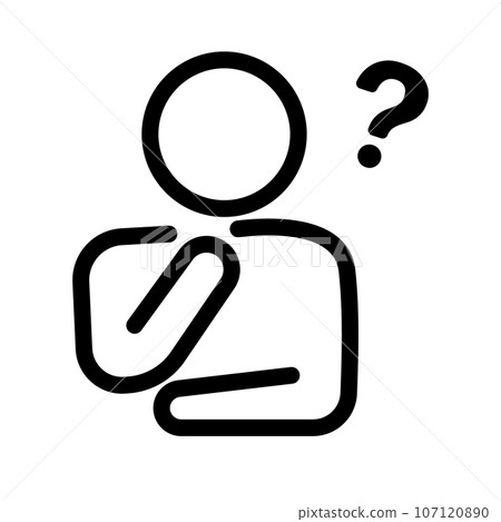 A simple icon of a worried person. People who have doubts. vector. 107120890