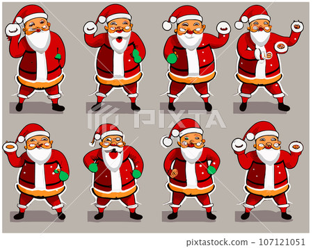 Santa Claus illustration parts set that can be used for Christmas 107121051