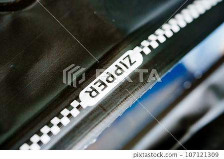 Zip clasp on black food bag Zip clasp on black food bag 107121309