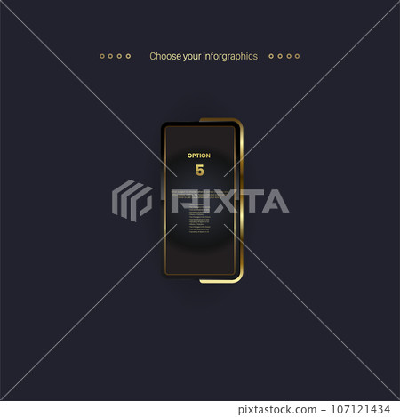Luxury Golden Retro vintage frame vector illustration for iron web button on dark gradient background used in multipurpose Infographic design vector, illustration template 107121434