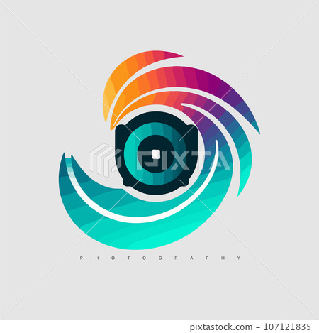 Modern abstract vector camera logo template. Photography logotype 107121835