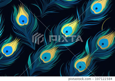 Background of peacock feathers 107122384