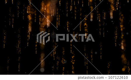 3D rendering of brightly colored particle confetti descends elegantly, swirling through the air 107122610