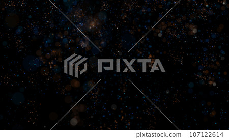 3D rendering of brightly colored particle confetti descends elegantly, swirling through the air 3D rendering of brightly colored particle confetti descends elegantly, swirling through the air 107122614