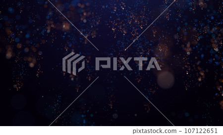 3D rendering of brightly colored particle confetti descends elegantly, swirling through the air 3D rendering of brightly colored particle confetti descends elegantly, swirling through the air 107122651