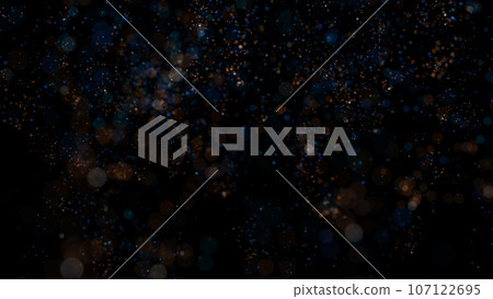 3D rendering of brightly colored particle confetti descends elegantly, swirling through the air 107122695