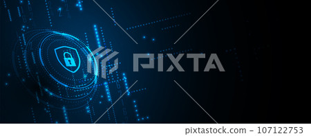 internet digital security technology concept for business background. Lock on circuit board internet digital security technology concept for business background. Lock on circuit board 107122753