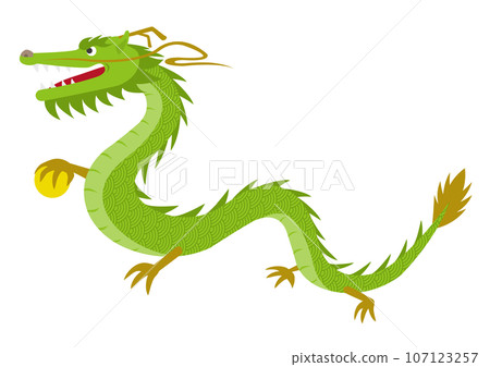 拿著球的側身龍的插圖 107123257