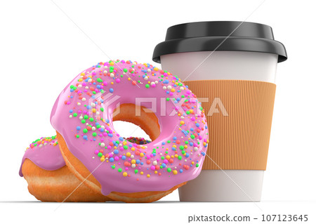 Paper coffee cup for cappuccino, americano, espresso, mocha, latte on white Paper coffee cup for cappuccino, americano, espresso, mocha, latte on white 107123645