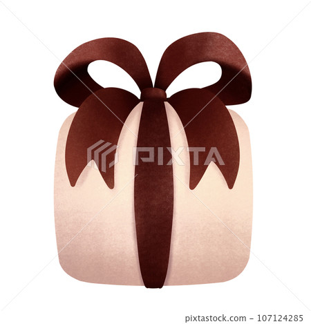 gift box with big red bow for Christmas, no background gift box with big red bow for Christmas, no background 107124285