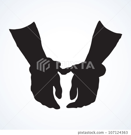 Handcuffs. Vector drawing Handcuffs. Vector drawing 107124363