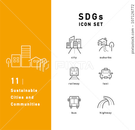 SDGs line icon set 107126772