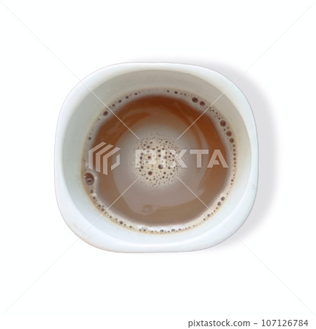 Hot coffee in a white cup Hot coffee in a white cup 107126784