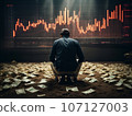 坐在股價圖表前的男子的 AI 圖像 107127003