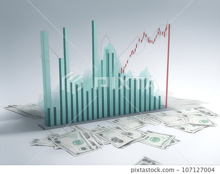 崩潰的股價圖表AI影像 107127004