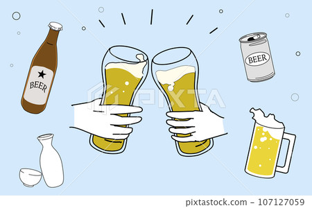 Cheers_Beer illustration set 107127059