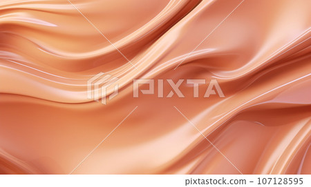 abstract computer background, beige brown satin fabric with waves. High quality photo 107128595