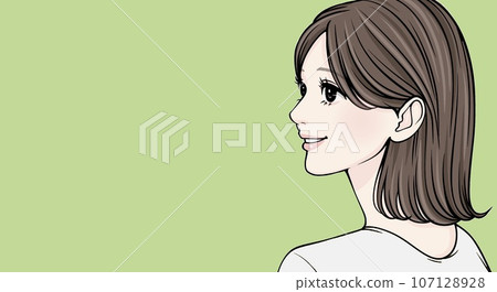 Female illustration material 107128928