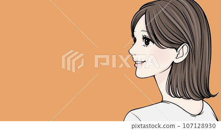 Female illustration material 107128930
