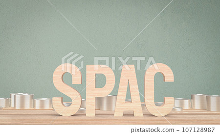 The wood spac on table for business concept 3d rendering 107128987