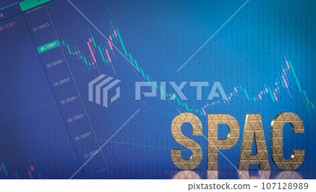 The gold spac on chart for business concept 3d rendering 107128989