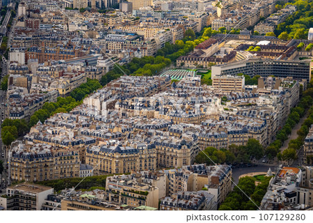 The amazing buildings and streets of Paris from above 107129280