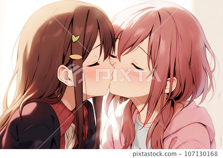 Girls kissing [AI generated image] 107130168
