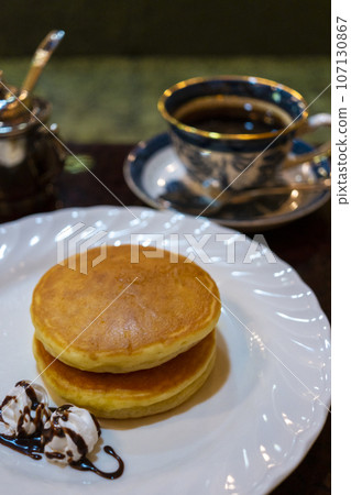 Coffee and pancake 107130867