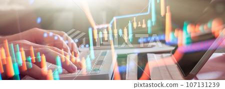 Market Analyze. Candle stick graph chart of stock market investment trading. Market Analyze. Candle stick graph chart of stock market investment trading. 107131239