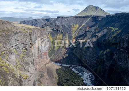 Markarfjotsgljufur Canyon in Fjallabak Nature Reserve in Iceland highlands. 107131522