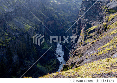 Markarfjotsgljufur Canyon in Fjallabak Nature Reserve in Iceland highlands. 107131525