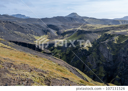 Markarfjotsgljufur Canyon in Fjallabak Nature Reserve in Iceland highlands. 107131526