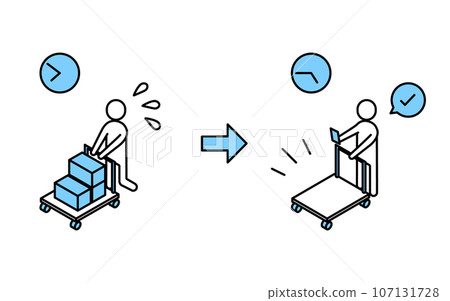 Image of logistics system and DX Simple isometric illustration Image of logistics system and DX Simple isometric illustration 107131728
