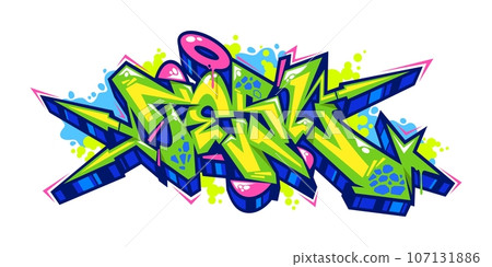 Colorful Abstract Urban Graffiti Street Art Word Lettering Vector Illustration Template Element Colorful Abstract Urban Graffiti Street Art Word Lettering Vector Illustration Template Element 107131886