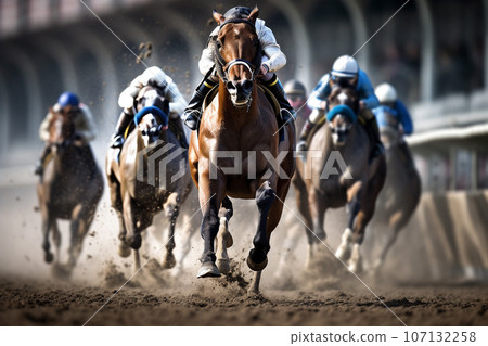 賽馬強勁奔跑:AI 生成影像 賽馬強勁奔跑:AI 生成影像 107132258