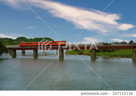 A train crossing the Yadagawa River 107133116