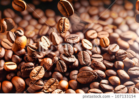 Roasted coffee beans AI generated image Roasted coffee beans AI generated image 107133154