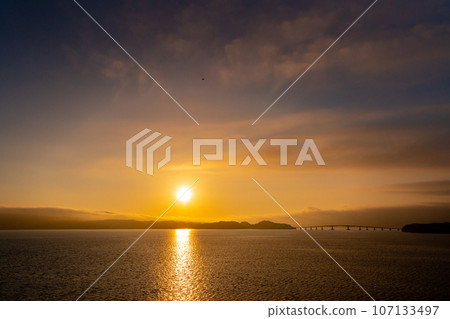 Ishikawa Prefecture, Nanao City, Night, Wakura Onsen, Notoshima Bridge, Nature, Summer, Bay, Sea, Sky, Coast, Sightseeing, Accommodation, Sea of Japan, Hokuriku 107133497