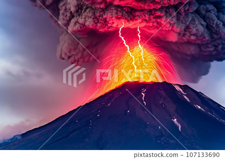 噴發的火山 AI 生成影像 噴發的火山 AI 生成影像 107133690