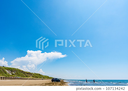 石川縣羽咋市千里浜渚車道駕車海岸自然夏季海天旅遊日本海北陸 石川縣羽咋市千里浜渚車道駕車海岸自然夏季海天旅遊日本海北陸 107134242