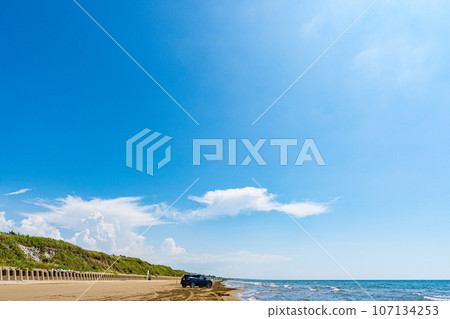 Ishikawa Prefecture Hakui City Chirihama Nagisa Driveway Drive Coast Nature Summer Sea Sky Tourism Sea of Japan Hokuriku 107134253