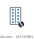 Pill Package Icon. Editable Flat Vector Illustration. 107135961